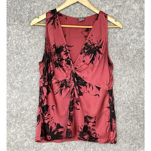 Vintage Ann Taylor Womens Dark Floral Silk Babydoll Top Size 10 Y2K‎ Whimsigoth